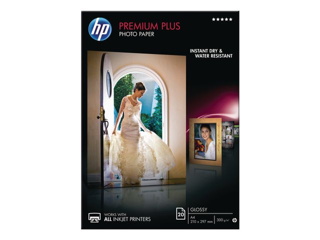 Inkjetpapier Premium Plus Photo Paper, A4, 300 g/m², weiß, glänzend