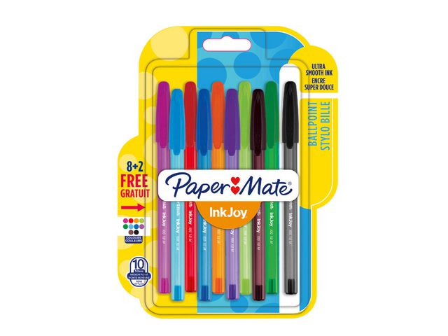 InkJoy® 100-Kugelschreiber, Mittelgroße 1-mm-Spitze, Transparenter Schaft in verschiedenen Farben, Verschiedene Tintenfarben