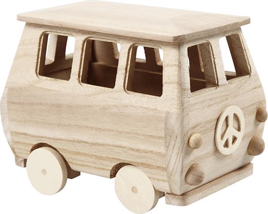 Minibus 17x10x13cm Holz zur Dekoration