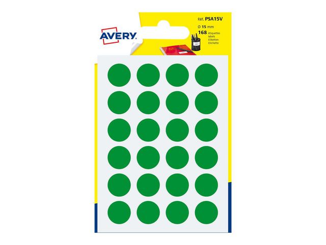 Mini-Markierungspunkte, 15 mm Durchmesser, 7 Blatt, 24 Etiketten pro Blatt, selbstklebend, grün
