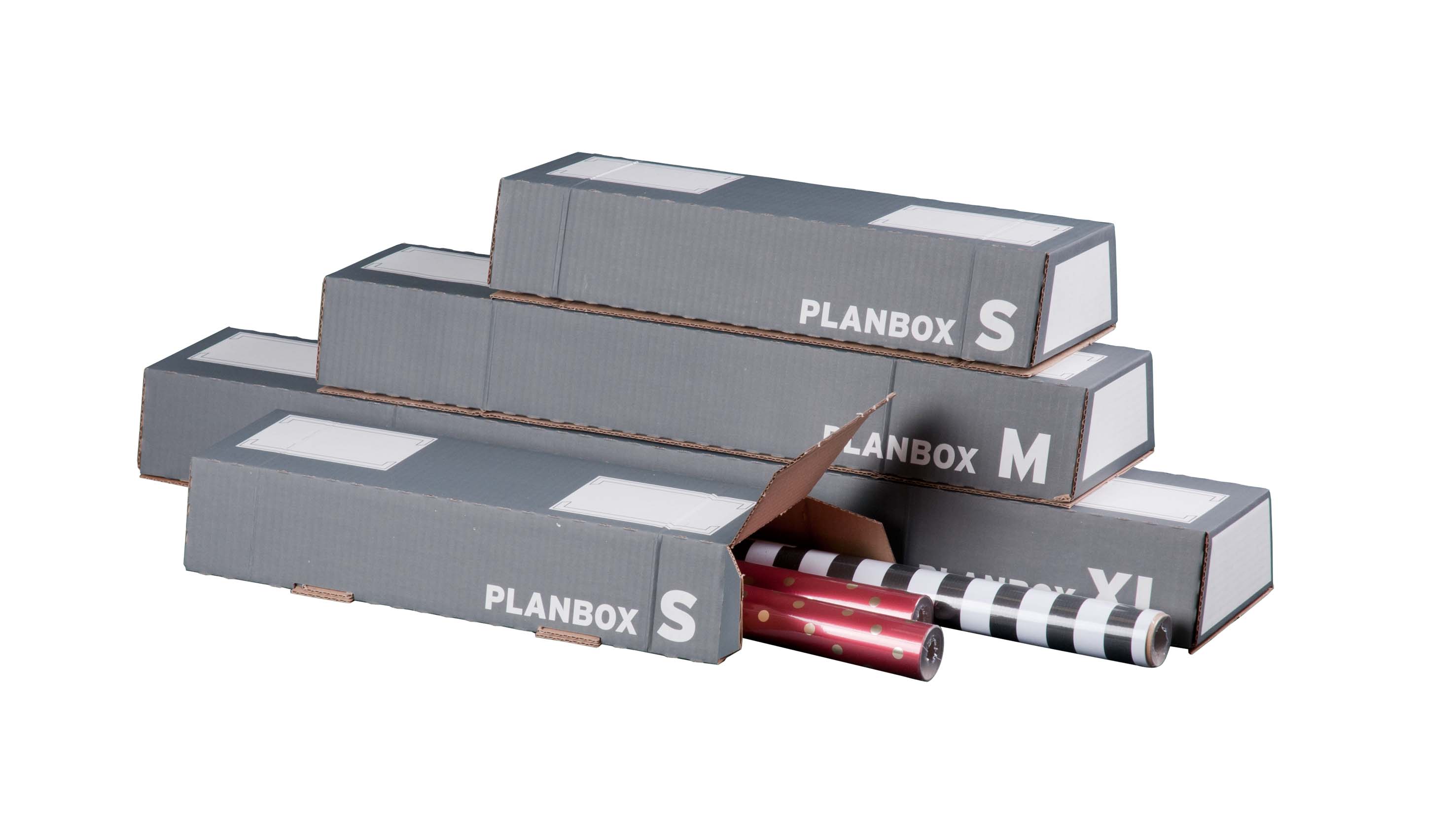 Trapeziumvormige plandoos, lang 430x145/108x75mm, Enkellaags, antraciet