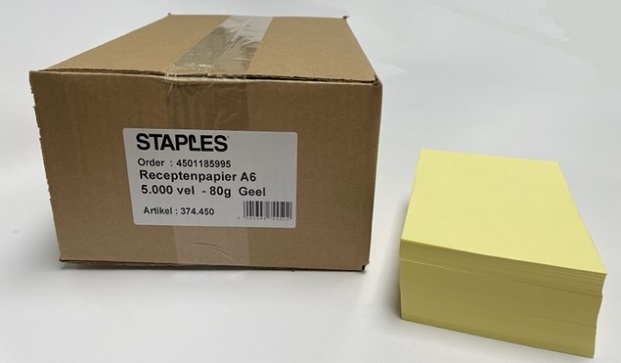 Rezeptpapier A6 80 g/m² Gelb