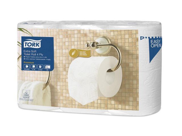 Toilettenpapier Premium, Tissue, 4lagig, auf Rolle, 150 Blatt, superweiß