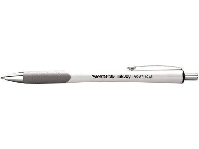 InkJoy™ 700, Druckkugelschreiber, Mittelgroße 1-mm-Spitze, Weißer Schaft mit Griff, Schwarze Tinte