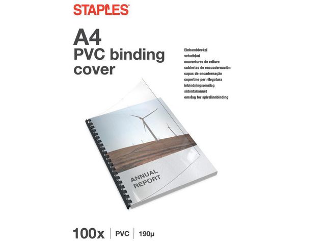 Umschlagmaterial, PVC, 0,2 mm, A4, farblos, transparent