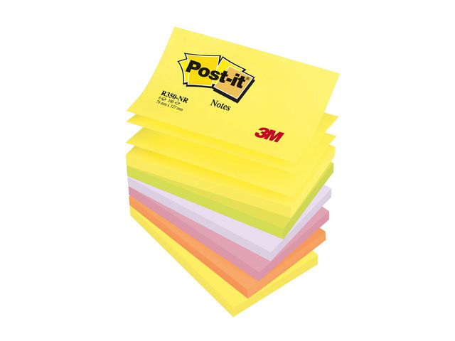 Sticky Z-Notes Rechteckig Block 76 x 127 mm, Neon Rainbow Collection, 6er-Pack, 100 Blatt