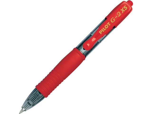 G-2, Gelschreiber mit einziehbarer Mine, Feine Spitze, Roter Schaft mit Griff, Rote Tinte