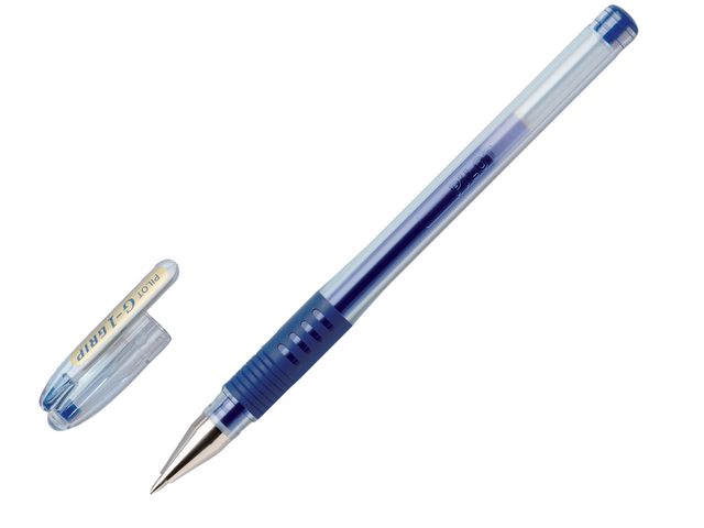 G-1, Gelschreiber, Feine Spitze, Transparenter Kunststoffschaft mit Griff, Blaue Tinte