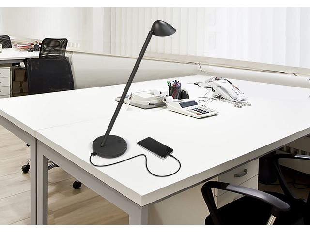 Jack LED-Schreibtischleuchte, schwarz, EU-Stecker