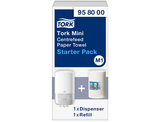 Tork Elevation Starter Pack Wiper Mini M1 - Papierhandtuchspender mit Papiertücher