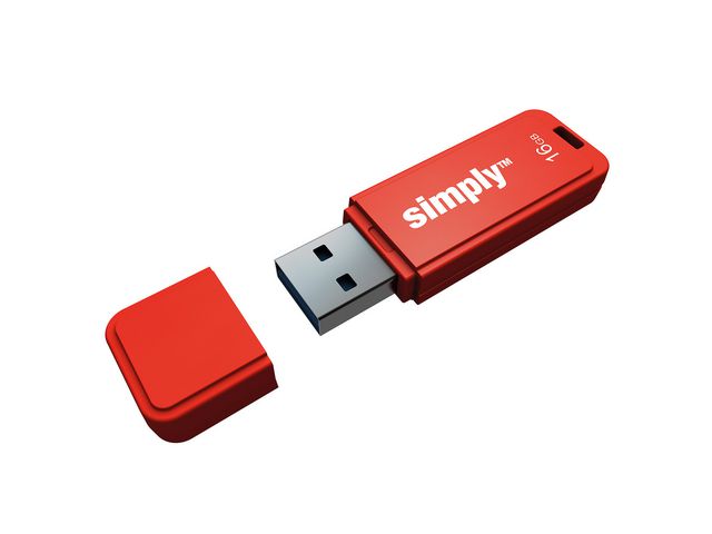 16 GB USB 2.0-Speicherstick mit Kappe, Rot