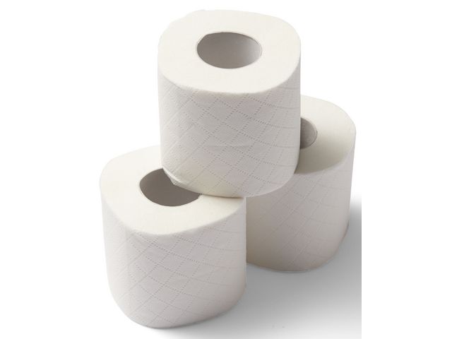 Standardrolle Toilettenpapier, 2-lagig Geprägt, 94 mm, Weiß
