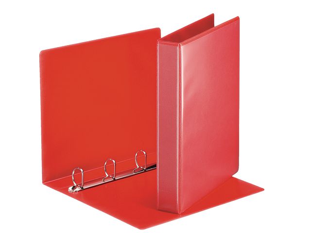 Präsentationsringbuch, Kunststoff, A4, 4-D-Ring-Mechanik, Ring-ø: 30 mm, rot