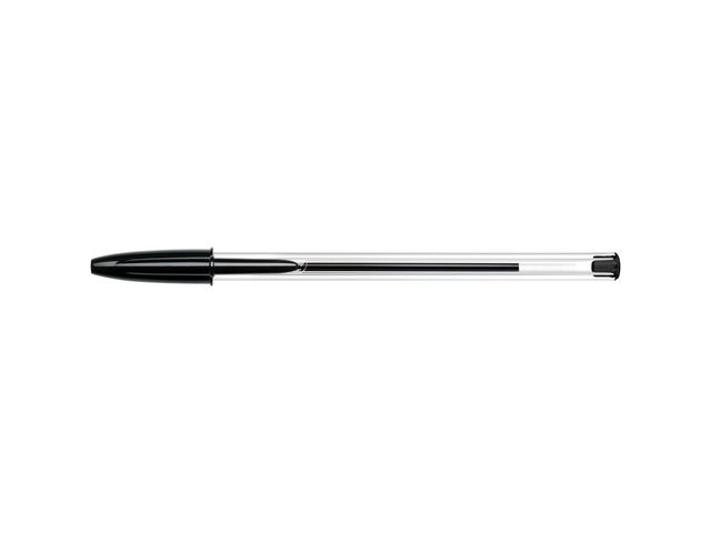 Kugelschreiber, Cristal®, 0,4 mm, Schaftfarbe: farblos, transparent, Schreibfarbe: schwarz