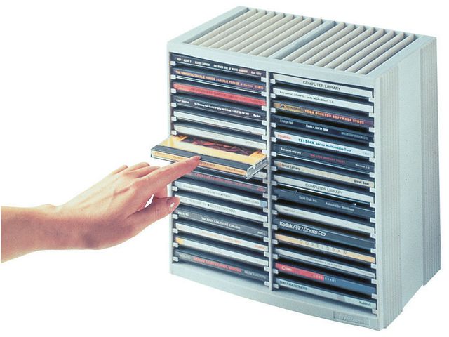 CD-Ablage Spring, 265 x 165 x 260 mm, für: 48 CDs, platingrau