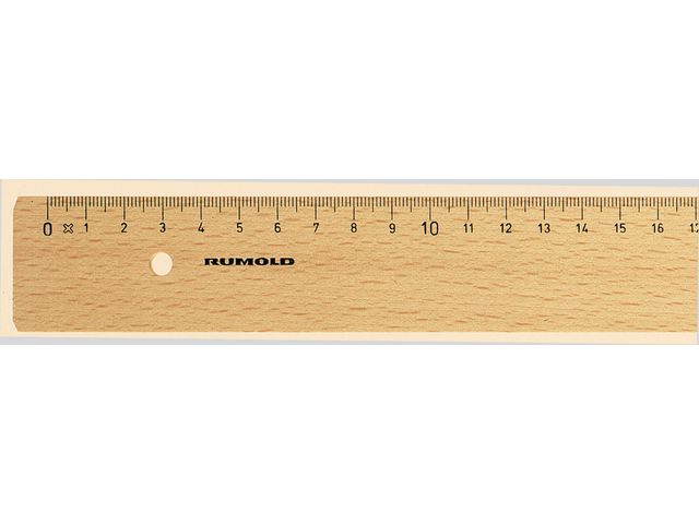 Lineal, Buche, mit Tuschekante, Länge: 40 cm, mm-Teilung, natur