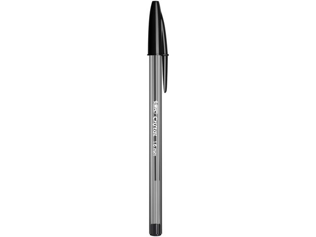 Kugelschreiber, Cristal®, 0,6 mm, Schaftfarbe: grau, transparent, Schreibfarbe: schwarz