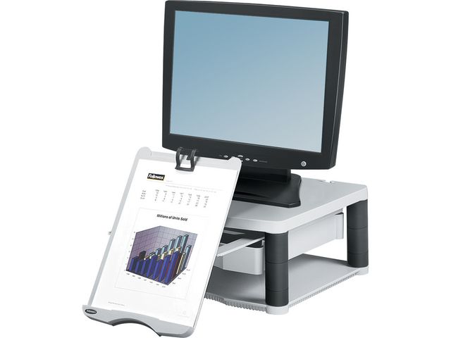 Monitorständer Plus, Platte: 34,3 x 33,3 cm, platin/graphit