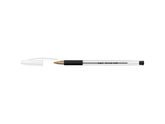 Kugelschreiber Cristal® GRIP, mit Kappe, 0,4 mm, Schreibfarbe: schwarz