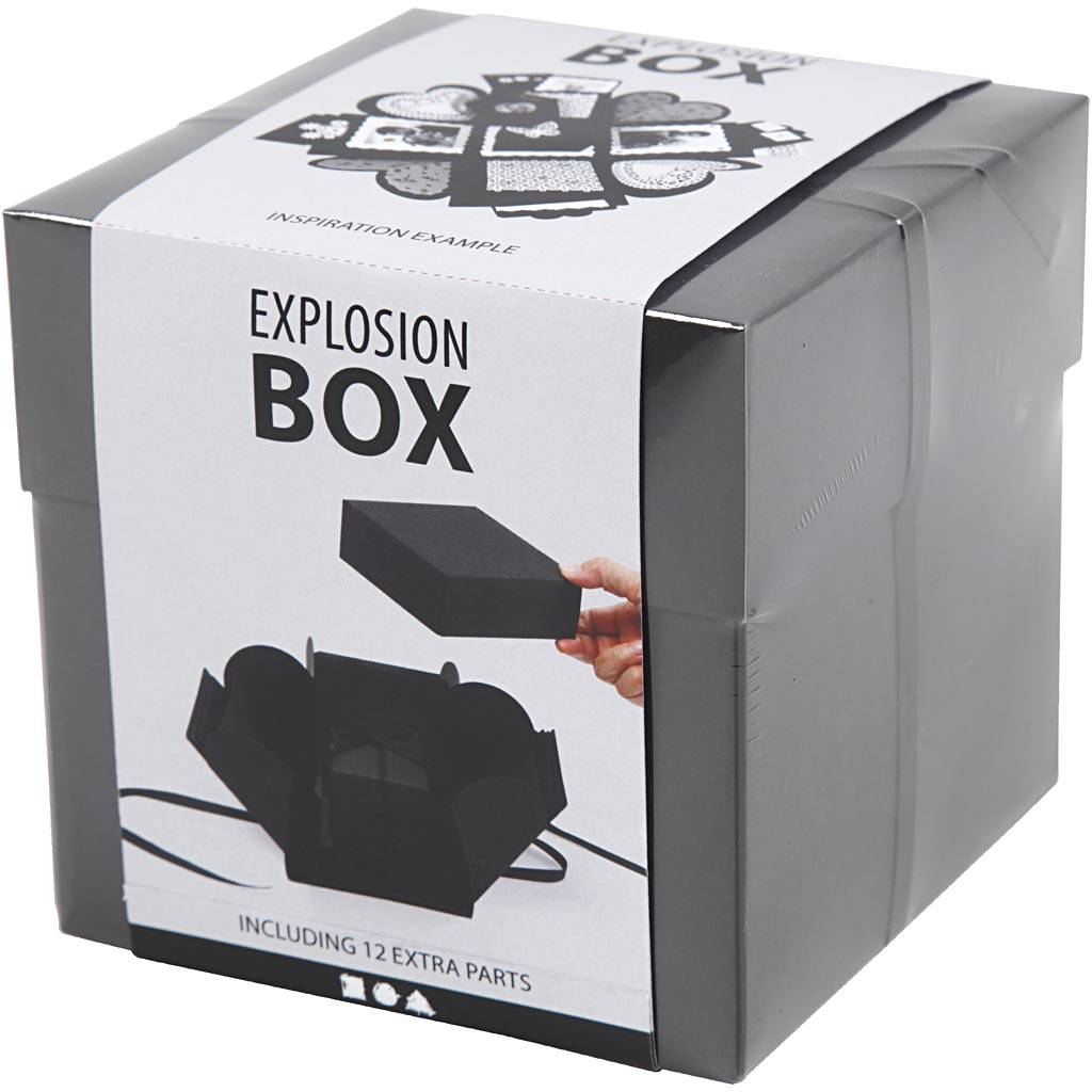 Geschenkbox Expl. 7x7x7,5+12x12x12cm schwarz