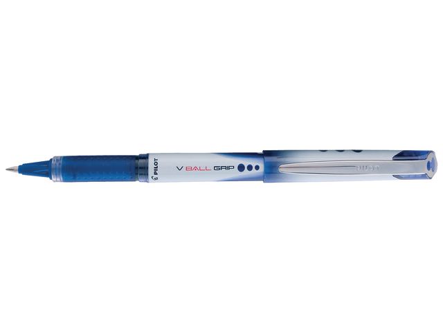 V-Ball Grip, Tintenroller, Extrafeine 0,5-mm-Spitze, Blauer Schaft mit Griff, Blaue Tinte
