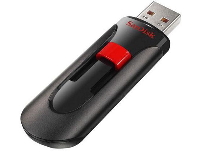 USB-Stick Cruzer Glide™, USB 2.0, 64 GB, schwarz/rot