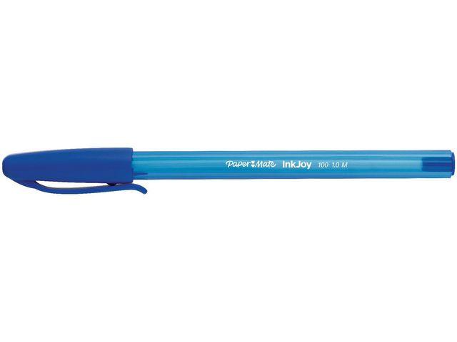 InkJoy 100, Kugelschreiber, Mittelstarke 1-mm-Spitze, Blauer Schaft, Blaue Tinte