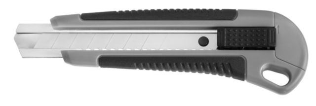 Cutter, Softgrip, mit Metallführung, 18 mm, schwarz/grau