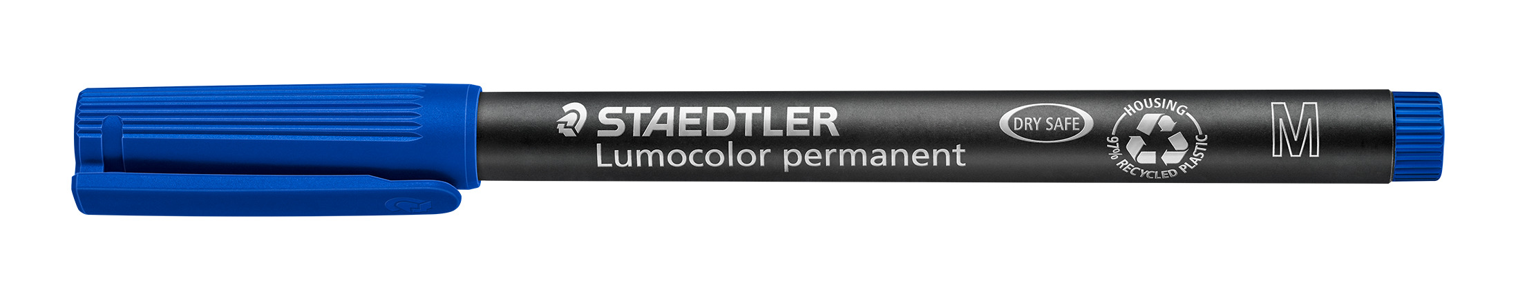 ® OH-Stift, Lumocolor® 317, M, nachfüllbar, permanent, Rundspitze, 1 mm, Schaftfarbe: schwarz, Schreibfarbe: blau
