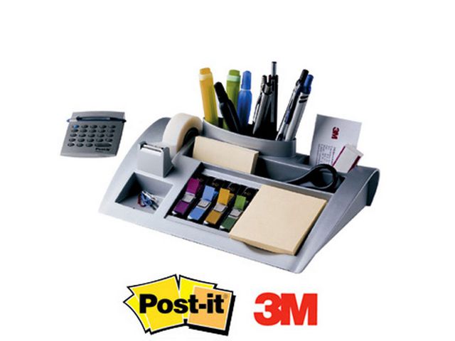 Schreibtischorganizer, Kunststoff, 250 x 168 x 68 mm, silber