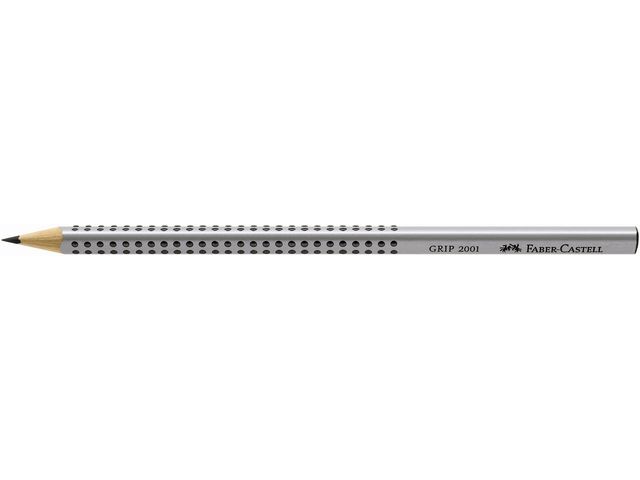 Bleistift GRIP 2001, dreieckig, HB, Schaftfarbe: silber