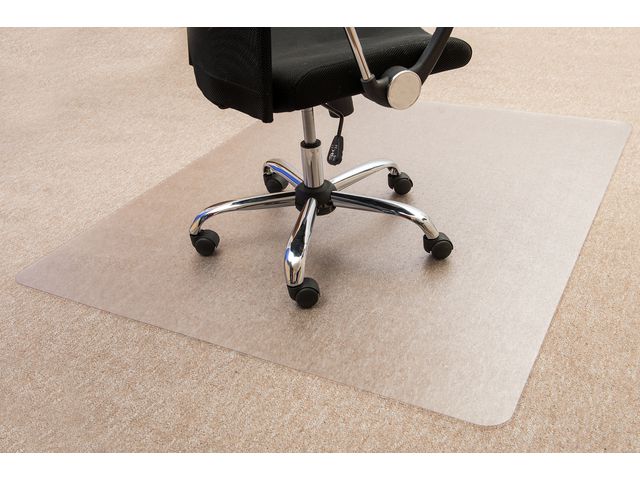 Bodenschutzmatte, Rechteckig, 1.200 mm x 1.500 mm, für Teppichböden, Vollständig recycelbares Polykarbonat, Transparent