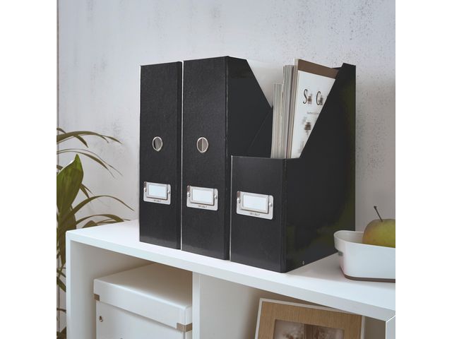 Stehsammler Click & Store, folienkaschiert, Einsteckrückenschild, mit Griffloch, A4, 103 x 253 x 330 mm, schwarz