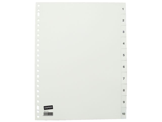 Blanko-Trennblätter aus Kunststoff, 10 Blatt, A4, Weiß