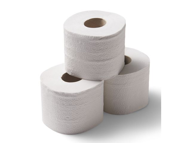 Sustainable Earth™, Standardrolle Toilettenpapier, 2-lagig, 400 Blatt, Geprägt, Recycelt, 97 mm, Naturweiß