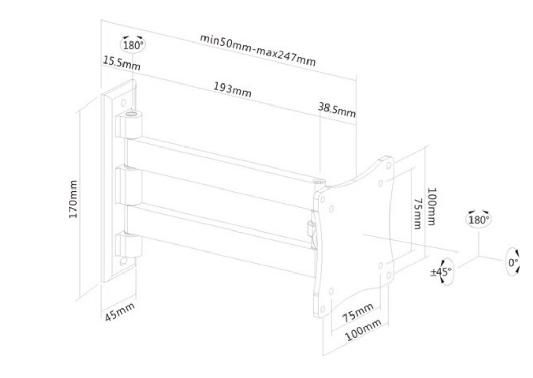 FPMA-W820BLACK Wandhalterung für Monitor 10 - 27 Zoll