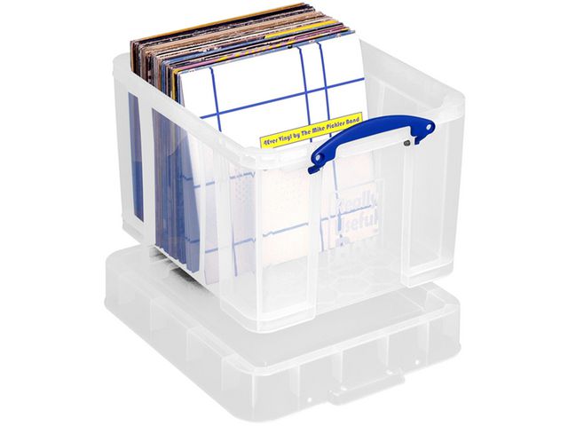Aufbewahrungsbox, XL, PP, mit Deckel, 2 Tragegriffe, 35 l, 48 x 39 x 34,5 cm, transparent