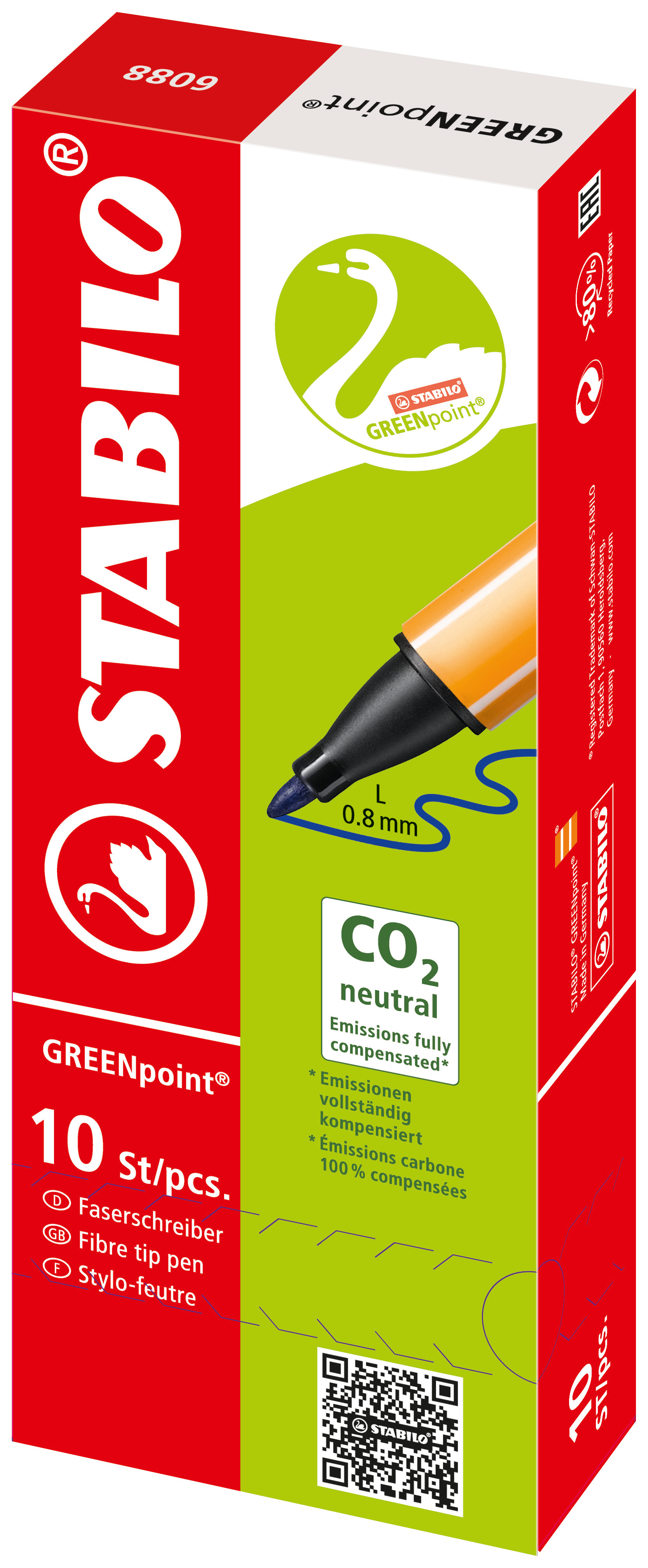 Faserschreiber, GREENpoint, 0,8 mm, Schreibfarbe: grün