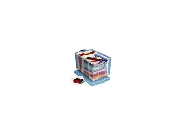 Aufbewahrungsbox, PP, mit Deckel, 2 Tragegriffe, 84 l, 71 x 44 x 38 cm, transparent
