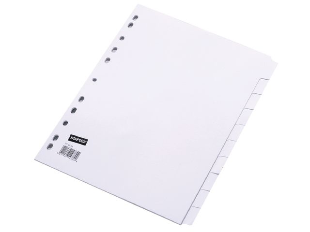 Register, Karton, 170 g/m², blanko, A4, volle Höhe, 10 Blatt, weiß