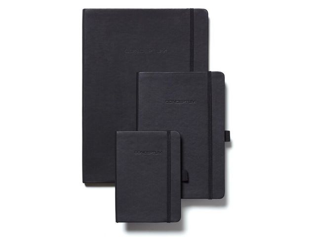 Notizbuch CONCEPTUM®, Gummizugverschluss, liniert, A5, Einbandfarbe: schwarz