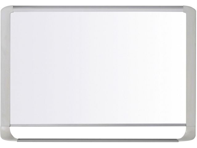 MasterVision magnetisches Whiteboard, lackierter Stahl, glänzende weiße Oberfläche, hellgrauer Rahmen, 1200 x 900 mm
