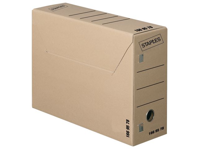Aktenbox, Karton, 265 x 115 x 370 mm, Braun