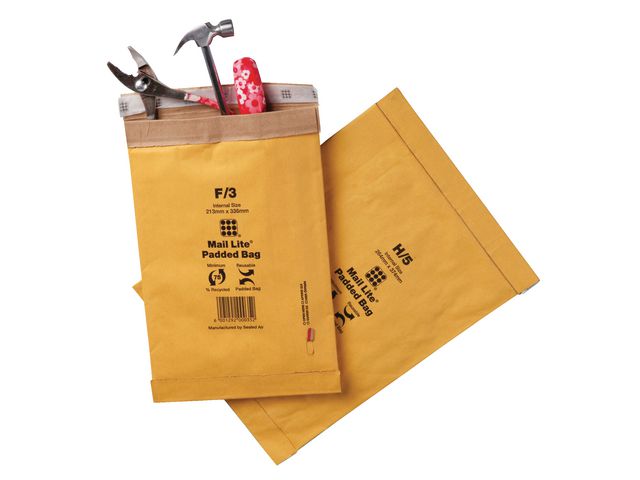 Papierpolstertasche, haftklebend, Typ: G/4, 238 x 337 mm, innen: 238 x 336 mm, 108 g, Kraftpapier, gold