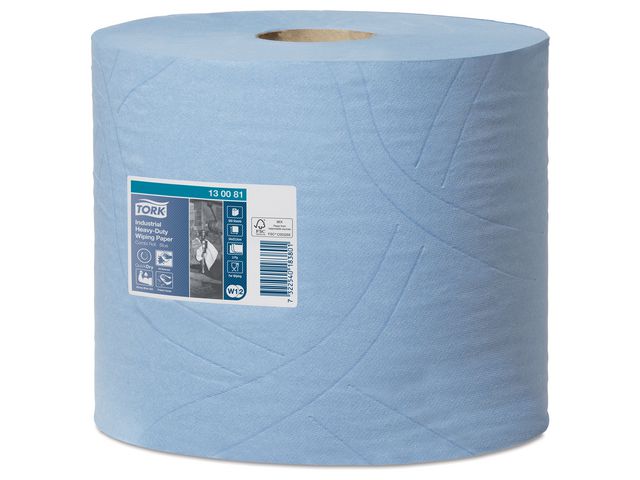 Industrie, Strapazierfähig, Reinigungstücher, 350 Blatt, 26,2 cm x 119 m, Blau, Papier
