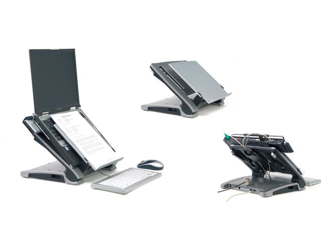 Laptopständer Ergo-T 340, Kunststoff, 32,5 x 31 x 8,5 - 26,3 cm, silber/schwarz