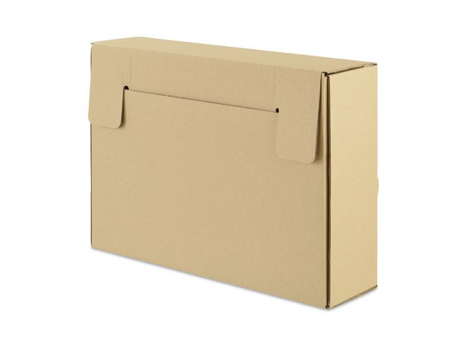Aktenbox, Karton, 261 x 96 x 368 mm, Braun