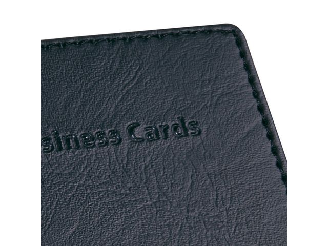 Visitenkartenmappe, Kunstleder, 11 x 7,5 cm, für: 40 Karten, Kartengröße: 90 x 58 mm, schwarz, matt
