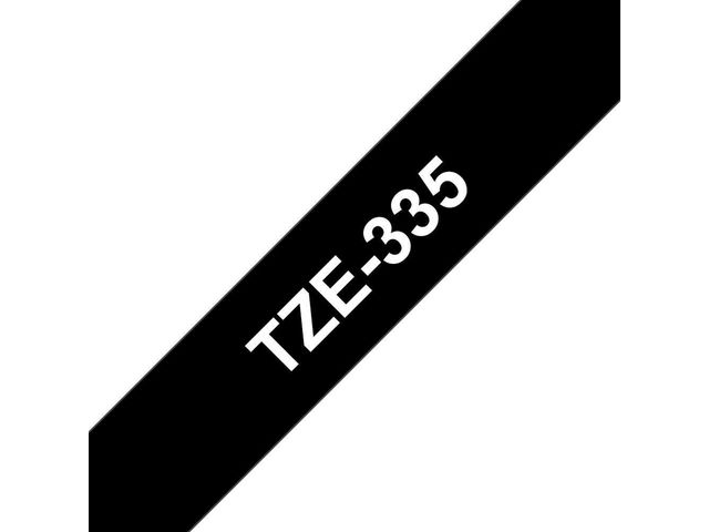 brother® Schriftbandkassette TZe, Polyester, laminiert, 12 mm x 8 m, weiß auf schwarz