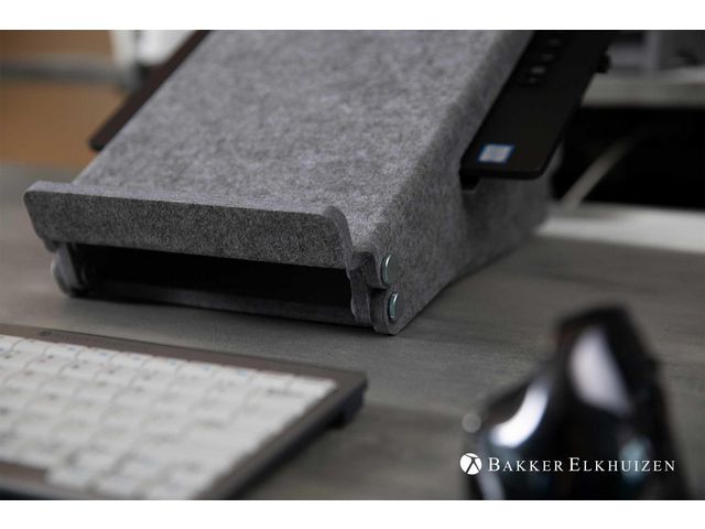 Ergo-Top 320 Runder Laptopständer mit Dokumentenhalter, bis 17 Zoll, verstellbar, hellgrau